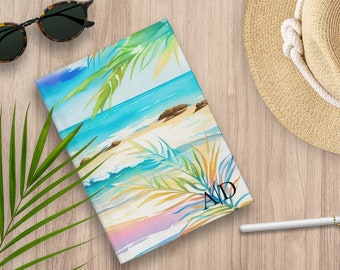 Personalized Beachy Hardcover lined Journal Matte, Colorful Notebook for ideas, travel, dreams, creative writing