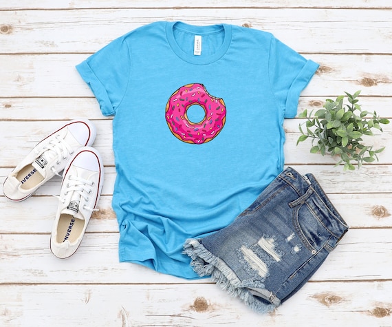 Homer Doughnut Funny Shirt Bart Marge Lisa Tshirt Simpsons T-shirt Pink Sprinkles 90s Nostalgia Tee Unisex Crewneck