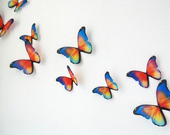 Prisma Butterflies- 3D Wall Art Set of 20 Colorful Teen Room Decor Kids Room Nursery Modern Hippie