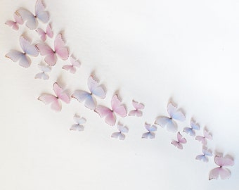 Mariposas de pared 3D: mezcla de princesa rosa claro y morado