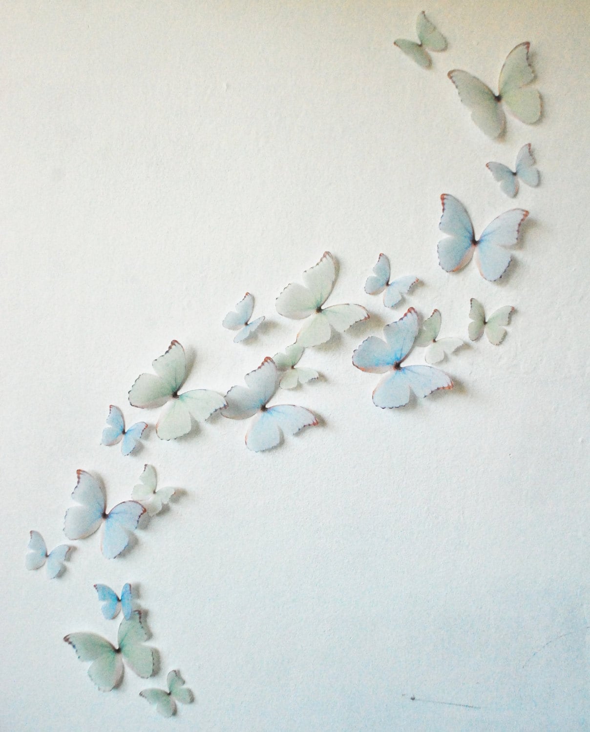 Papillons Muraux 3D Princesse Bleu et Verts