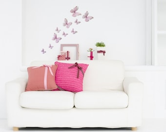 3D Wall Butterflies- Light Princess Pink