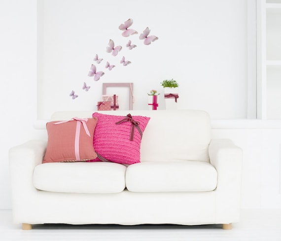 3D Wall Butterflies- Light Princess Pink