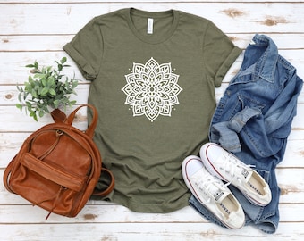 Cute Mandal Shirt Boho Shirt Cute Yogi Shirt Mediation Shirt Camping Shirt Cute Festival Shirt Soft Colorful Shirt Spiritual shirt