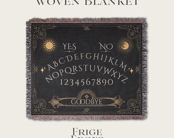 Ouija Woven Blanket Witchy Tapestry Halloween Blanket Fall Blanket Fringe Blanket Witchy Gift
