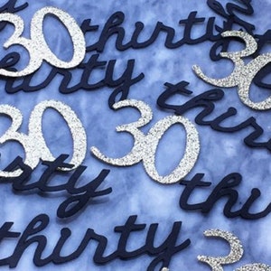 30th Birthday Confetti - Thirty Theme Party Confetti - 30 Party Decorations - Glitter Numbers - Customized Age Confetti