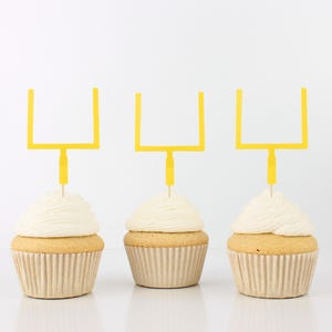 Football Goalposts Cupcake Toppers - Set of 12