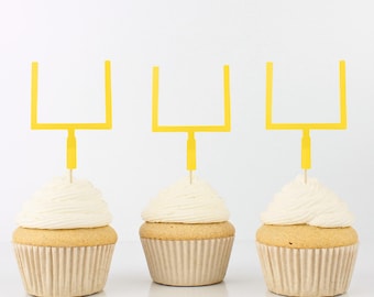 Football Goalposts Cupcake Toppers - Set of 12