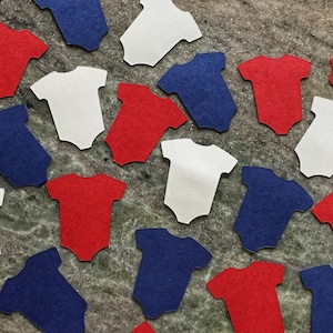 Rot, weiß und blau Baby Body - Baby Outfit Konfetti - Baby-Dusche-Dekor - wählen Sie Ihre Farben!