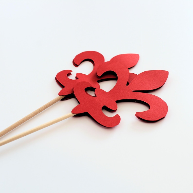 Fleur De Lis Red White Blue Centerpiece Picks - Scouts Centerpiece Decorations image 7