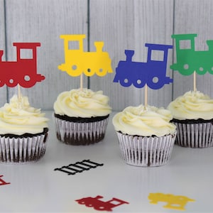 Zug Cupcake Toppers - Zug Geburtstag Party Chugga Chugga Zwei Motiv - Eisenbahn Party - Kleinkind Geburtstag