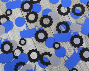 Blue Tractor Confetti - Farm Theme Party - Tractor Theme Party - Blue Party Decorations