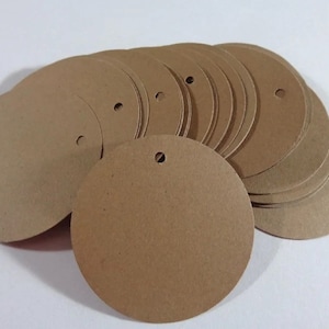 Kraft Braune Runde Anhänger - 2" Anhänger - viele Farben verfügbar - Geschenkanhänger - DIY Urlaub - Hochzeitsanhänger - Gastgeschenkanhänger - Kreispapieranhänger