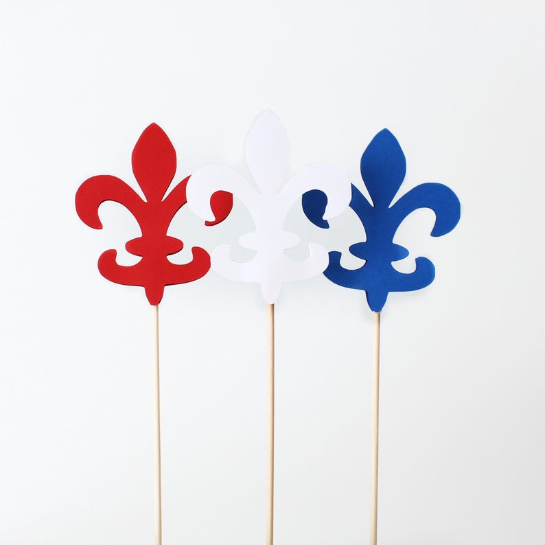 Fleur De Lis Red White Blue Centerpiece Picks - Scouts Centerpiece Decorations image 6
