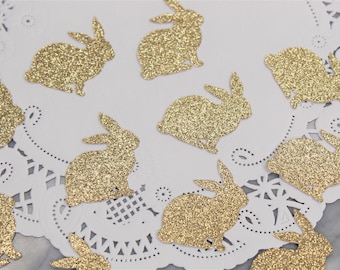 Gold Bunny Confetti - Some Bunny is One Party Decorations - Choose Your Glitter Color - Easter Party Decorations - Bunny Party Decorations