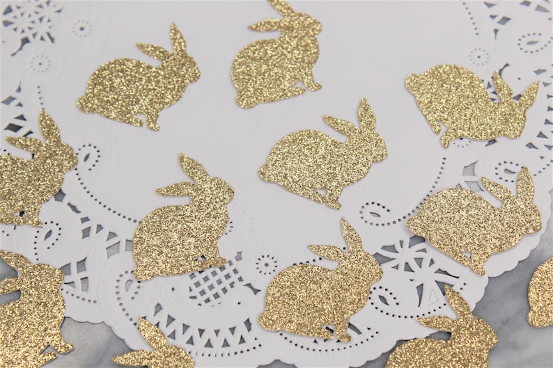 Gold Bunny Confetti Some Bunny is One Party Decorations Choose Your Glitter Color Easter Party Decorations Bunny Party