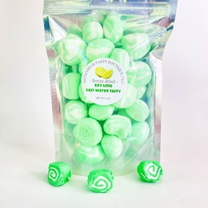 Freeze Dried Key Lime Salt Water Taffy - FREE SHIPPING - Freeze Dried Candy Bites - Freeze Dried Taffy - Crunchy Lime Candy