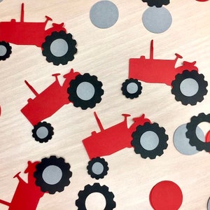 Tractor Confetti - Farm Theme Party - Tractor Theme Party - Red Tractor Party