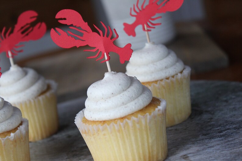 Lobster Cupcake Toppers Nautical Themed Cupcake Toppers | Etsy