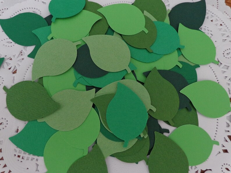 Jungle Party Supplies Mixed Green Leaf Confetti Woodland Wedding Safari Theme Table Scatter