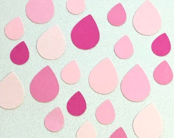 Mixed Pink Raindrop Confetti - 1" & 1.5" regendruppels - Baby Girl Shower - Baby Sprinkle Party Decorations - April Showers - Set van 150 stuks