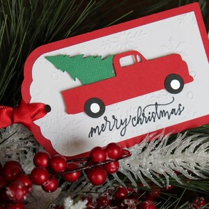 Red Truck With Tree Holiday Gift Tags Christmas Truck Gift - Etsy
