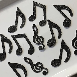 Musik Note Konfetti - Black Glitter - Large 2" - Tisch streuen - Musik Geburtstag Party Konfetti - (Set von 40 Stück)