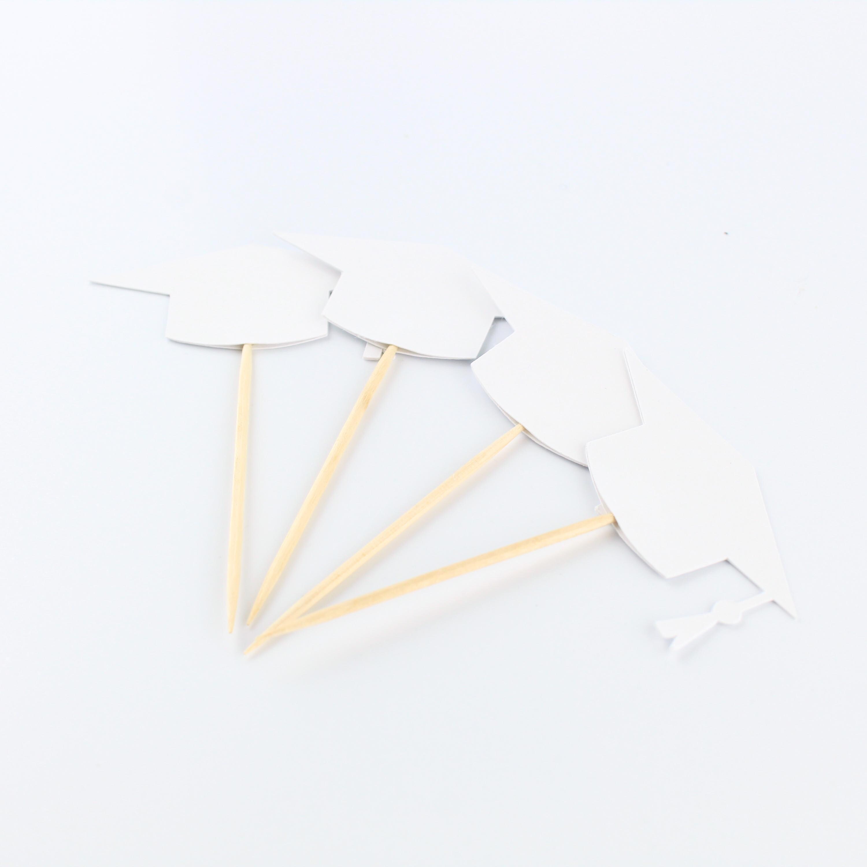 Many Toppers White Graduation Cap Cupcake Toppers - Many Colors - Food Picks - 2026 ...