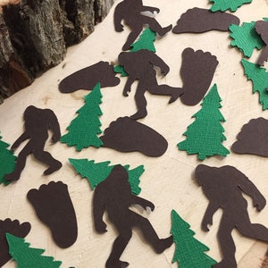 Großes Bigfoot und Evergreen Tree Konfetti - Sasquatch Themenparty - 150er Set
