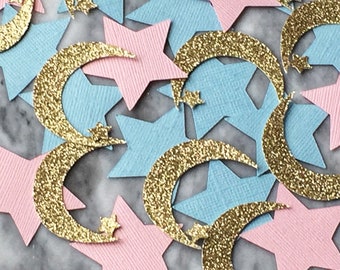 Gouden Maan en Ster Confetti - Twinkle Twinkle Little Star Party - Table Scatter - Gender Reveal Decoraties - Star Party Supplies