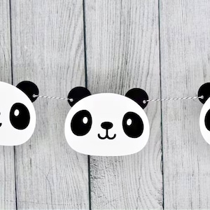 Panda Bear Garland - Panda Party Decorations - Panda Party Decor - Panda Bear Party Theme