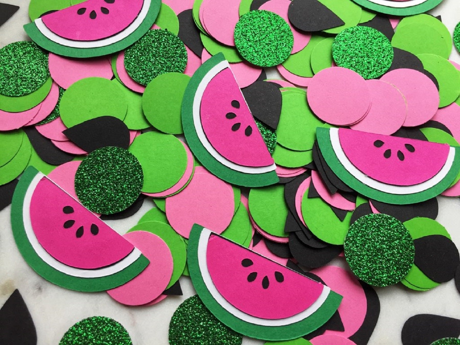 Watermelon Confetti One in a Melon Theme Party Tutti Fruiti Party BBQ Theme Fruit Confetti