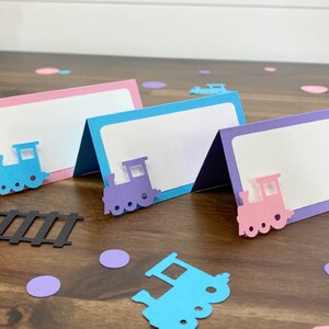 Roze Trein Voedseltenten - Plaatskaarten - Trein Voedselkaarten - Meisje Trein Verjaardagsfeest Decoraties