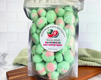 Freeze Dried Watermelon Salt Water Taffy - Freeze Dried Candy Bites - Watermelon Party