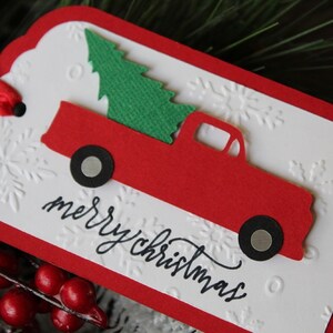 Red Truck With Tree Holiday Gift Tags Christmas Truck Gift - Etsy