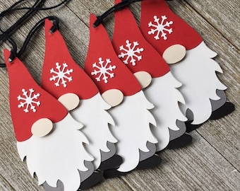 Gnome Gift Tags - Holiday Gnome Tags - Nordic Christmas Tags - Tomte Ornament - Set of 6