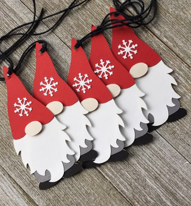 Gnome Gift Tags Holiday Gnome Tags Set of 6 Etsy