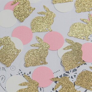 Gold Bunny Konfetti - einige Hase ist eine Party Dekorationen - rosa und Gold Party - Ostern Party Dekorationen - Hase Geburtstag Dekor