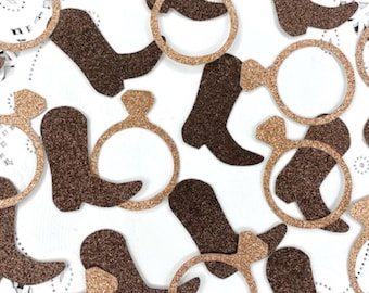 Boots and Ring Confetti - Nash Bachelorette - Lets Get Nashty - Nashlorette Confetti - Cowgirl Bride - Last Ride Party