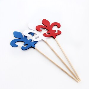 Fleur De Lis Red White Blue Centerpiece Picks - Scouts Centerpiece Decorations image 3