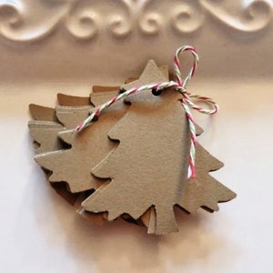 Étiquettes cadeaux d’arbre de Noël - Papier brun kraft - Étiquettes cadeaux d’arbre - 2 « - Étiquettes suspendues - Étiquettes de faveur de mariage - Étiquettes de vacances - Étiquettes de journal