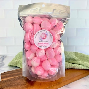 Freeze Dried Bubblegum Salt Water Taffy - FREE SHIPPING - Freeze Dried Candy Bites - Space Candy - Freeze Dried Candy