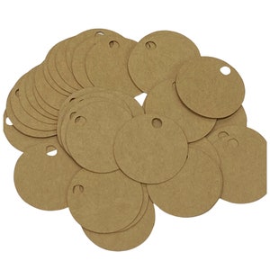 Étiquettes circulaires brunes Kraft - Étiquettes circulaires en papier rond de 1 pouce - Étiquettes cadeaux - Étiquettes bijoux - Étiquettes de petit prix - Étiquettes Boutique