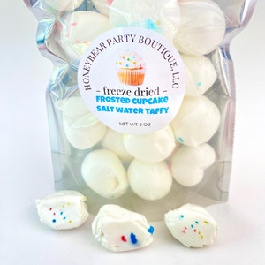 Freeze Dried Frosted Cupcake Salt Water Taffy - FREE SHIPPING - Freeze Dried Candy Bites - Space Candy - Freeze Dried Cake flavored Candy