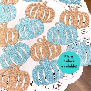 Pumpkin Confetti - Pink and Blue Gender Reveal Party - Fall Gender Reveal Confetti - Halloween Gender Reveal