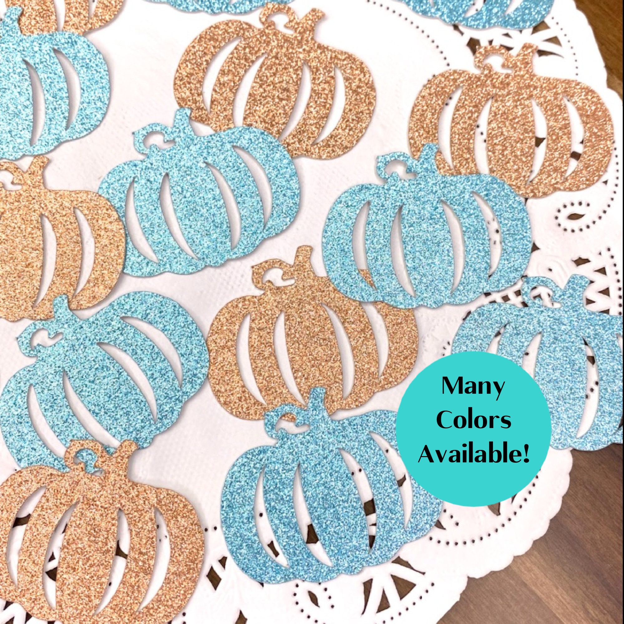 Pumpkin Confetti Pink and Blue Gender Reveal Party Fall Gender Reveal Confetti Halloween Gender Reveal