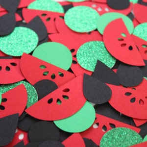 Watermelon Confetti - One in a Melon Theme Party - Fruit Confetti - Tutti Fruiti Party - BBQ Theme - Red Watermelon Party Decorations