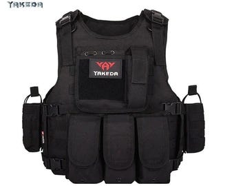 Yakeda VT-322 Militärische Taktische Weste Plattenträger, Brandneu. Airsoftweste mit Taschen – Paintball, Outdoor, Jagd & Training