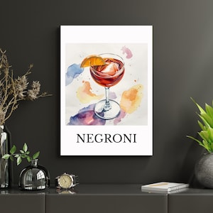 Negroni Poster – Italian Cocktail Wall Art, Classic Aperitif Print, Vintage Bar or Kitchen Decor