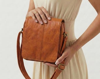 Personalized Handmade Leather Messenger Bag, Monogram Crossbody Satchel